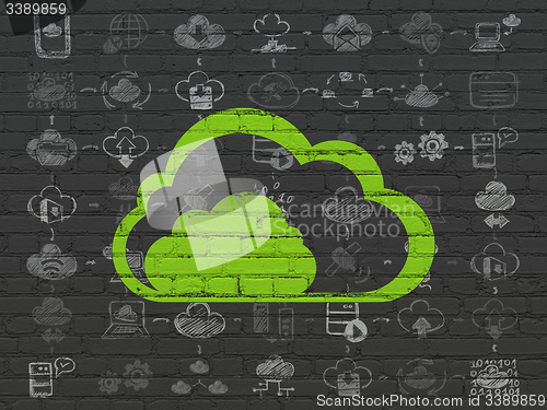 Image of Cloud technology concept: Cloud on wall background
