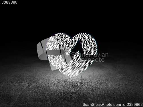 Image of Healthcare concept: Heart in grunge dark room