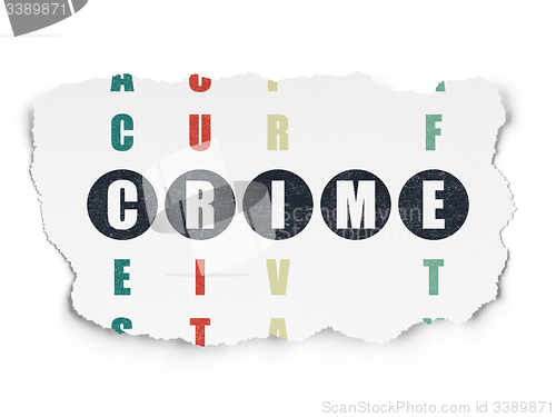 Image of Privacy concept: word Crime in solving Crossword Puzzle