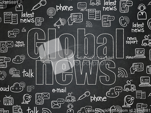 Image of News concept: Global News on School Board background