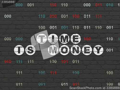 Image of Time concept: Time Is money on wall background