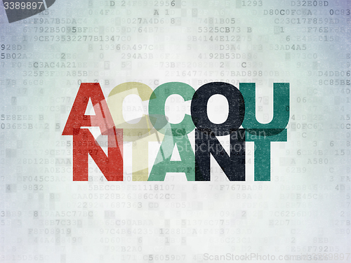 Image of Banking concept: Accountant on Digital Paper background