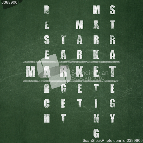 Image of Advertising concept: word Market in solving Crossword Puzzle