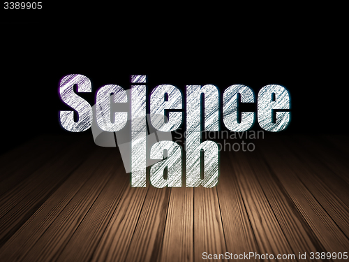 Image of Science concept: Science Lab in grunge dark room