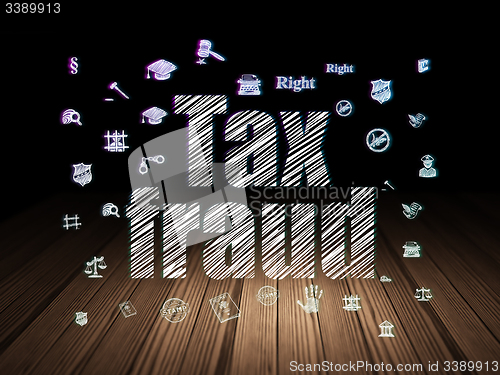 Image of Law concept: Tax Fraud in grunge dark room