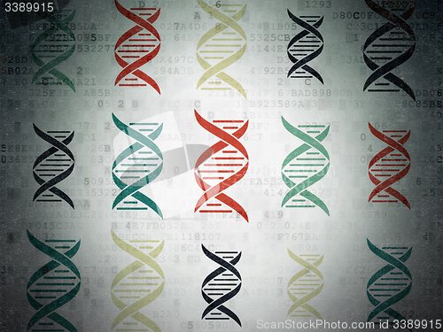 Image of Health concept: DNA icons on Digital Paper background