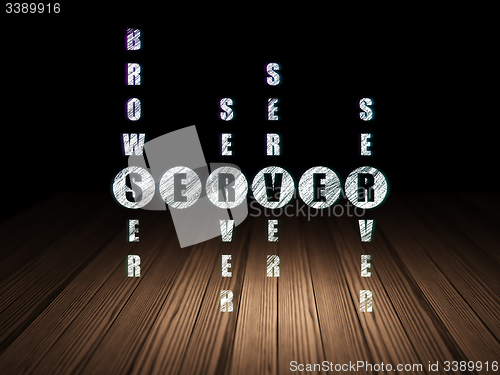 Image of Web development concept: word Server in solving Crossword Puzzle