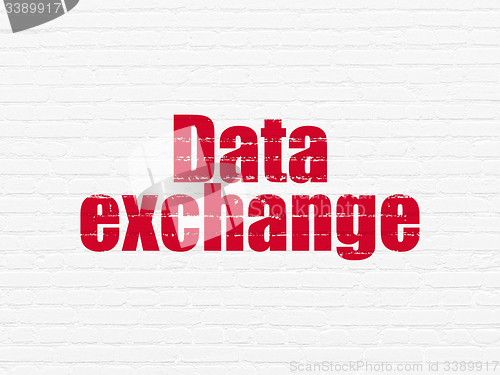 Image of Information concept: Data Exchange on wall background