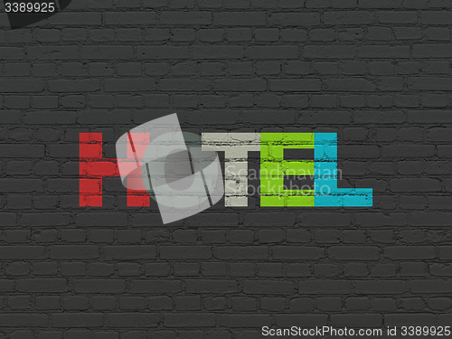 Image of Vacation concept: Hotel on wall background