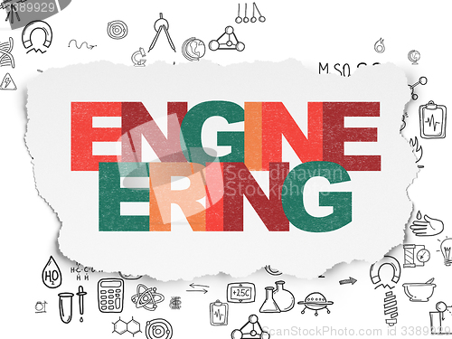 Image of Science concept: Engineering on Torn Paper background