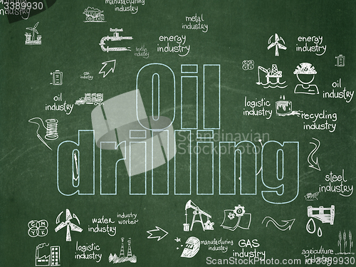 Image of Industry concept: Oil Drilling on School Board background
