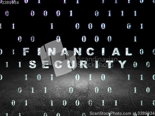 Image of Protection concept: Financial Security in grunge dark room