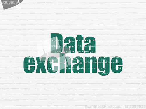 Image of Data concept: Data Exchange on wall background
