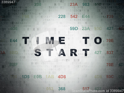Image of Timeline concept: Time to Start on Digital Paper background