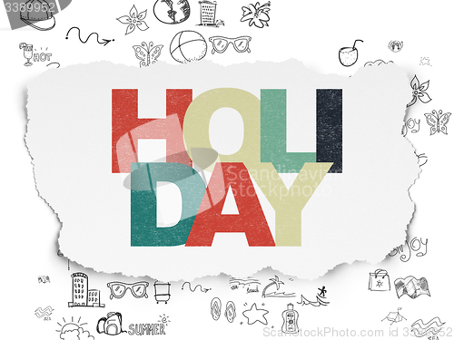 Image of Tourism concept: Holiday on Torn Paper background