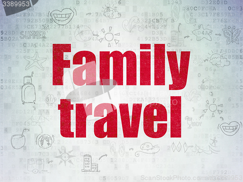 Image of Vacation concept: Family Travel on Digital Paper background