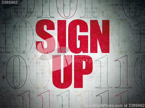 Image of Web design concept: Sign Up on Digital Paper background