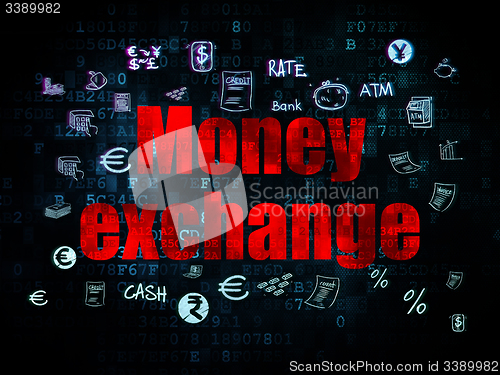 Image of Money concept: Money Exchange on Digital background