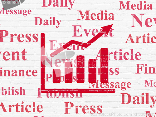 Image of News concept: Growth Graph on wall background