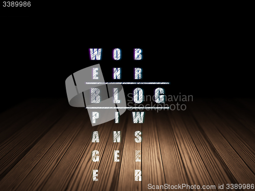 Image of Web development concept: word Blog in solving Crossword Puzzle