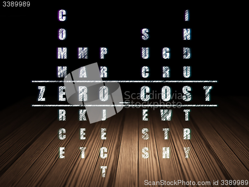 Image of Business concept: word Zero cost in solving Crossword Puzzle