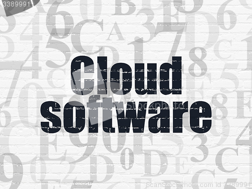 Image of Cloud computing concept: Cloud Software on wall background