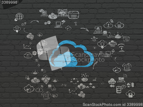 Image of Cloud networking concept: Cloud on wall background