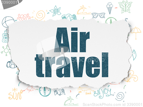 Image of Tourism concept: Air Travel on Torn Paper background
