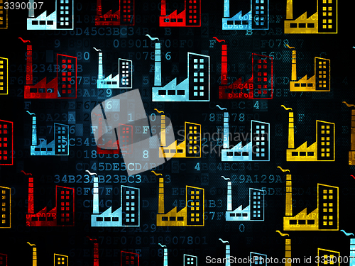Image of Industry concept: Industry Building icons on Digital background