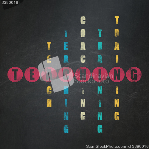 Image of Learning concept: word Teaching in solving Crossword Puzzle