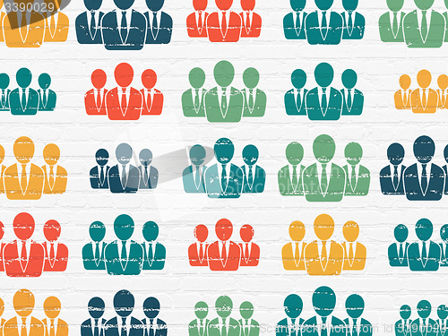 Image of News concept: Business People icons on wall background