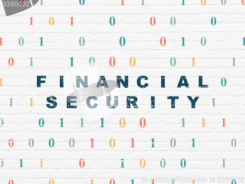 Image of Privacy concept: Financial Security on wall background