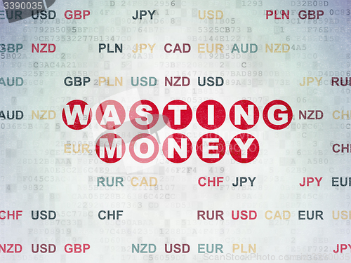 Image of Banking concept: Wasting Money on Digital Paper background