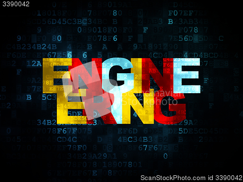 Image of Science concept: Engineering on Digital background