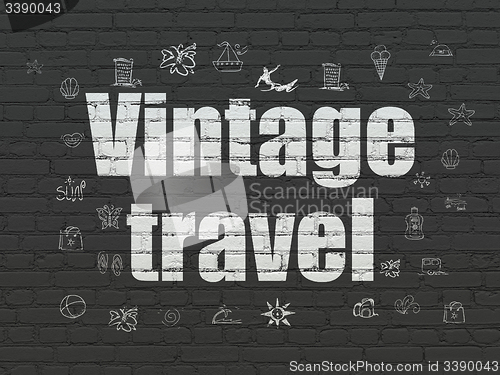 Image of Tourism concept: Vintage Travel on wall background