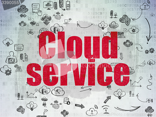 Image of Cloud networking concept: Cloud Service on Digital Paper background