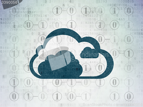 Image of Cloud computing concept: Cloud on Digital Paper background
