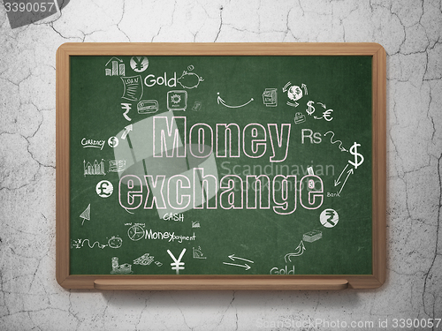 Image of Money concept: Money Exchange on School Board background