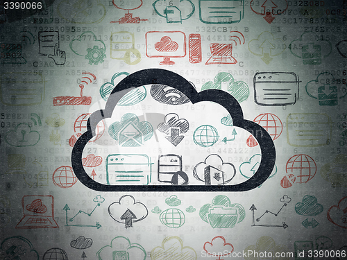 Image of Cloud computing concept: Cloud on Digital Paper background