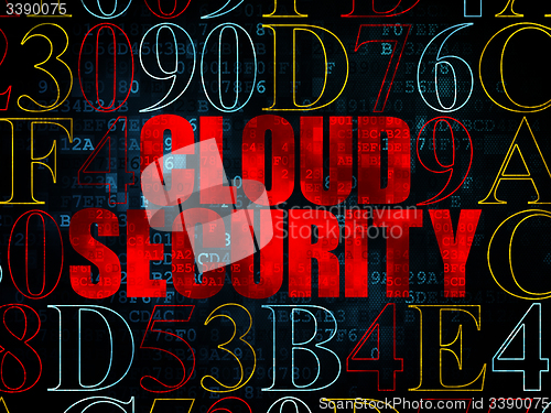 Image of Cloud computing concept: Cloud Security on Digital background