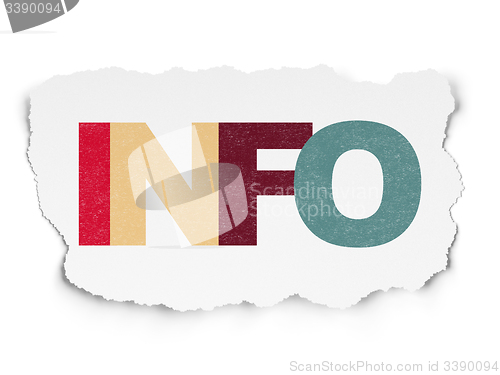 Image of Data concept: Info on Torn Paper background