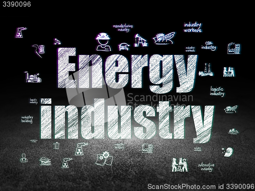 Image of Industry concept: Energy Industry in grunge dark room