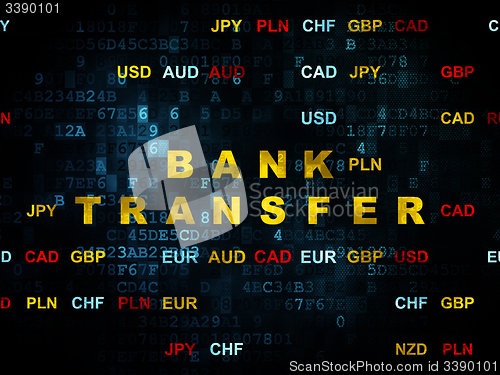 Image of Money concept: Bank Transfer on Digital background