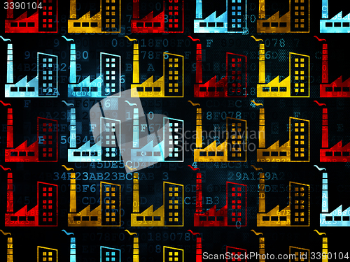 Image of Industry concept: Industry Building icons on Digital background