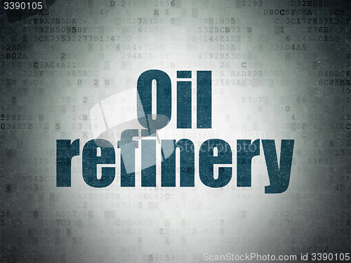 Image of Industry concept: Oil Refinery on Digital Paper background