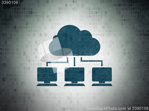 Image of Cloud technology concept: Cloud Network on Digital Paper background
