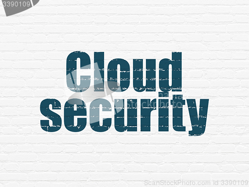 Image of Cloud technology concept: Cloud Security on wall background