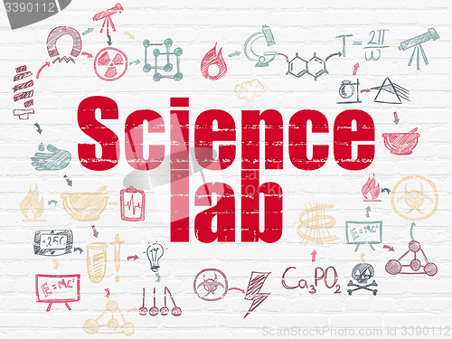 Image of Science concept: Science Lab on wall background