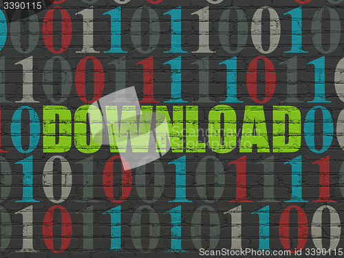 Image of Web design concept: Download on wall background