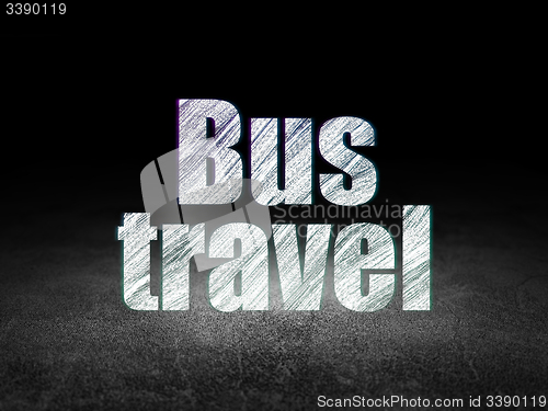 Image of Vacation concept: Bus Travel in grunge dark room